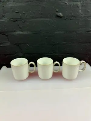 Denby Natural Pearl Straight Tea Coffee Mugs 10 cm High Set of 3