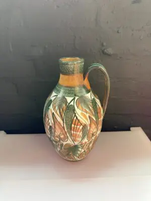 Denby Stoneware Signed Glyn Colledge Leaves Handled Jug / Vase Large 12" 2.393kg