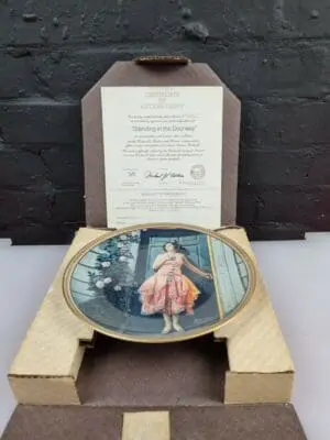 Knowles Standing In The Doorway Plate Boxed Coa