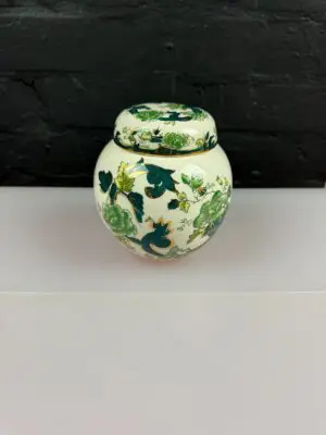 Masons Ironstone Chartreuse Pattern Ginger Jar 13 cm High