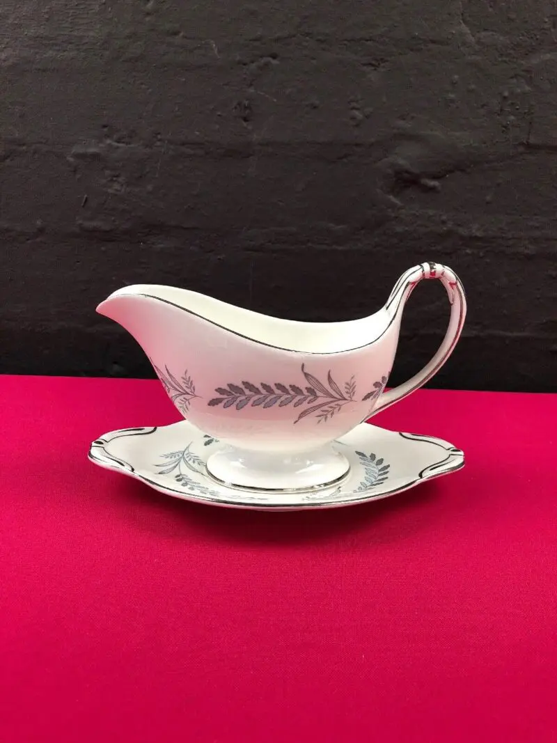 Paragon Blue Grass Gravy Boat Sauce Jug and Stand / Saucer