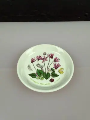 Portmeirion Botanic Garden Round Coaster / Trinket Dish Cyclamen 12 cm Wide