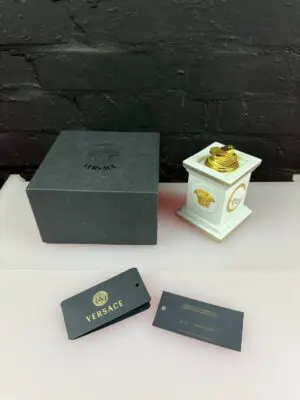 Rosenthal Versace White and Gold Gorgona Table Lighter 12 cm High Boxed New
