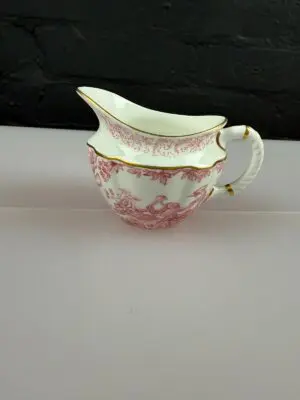 Royal Crown Derby Pink Aves Milk / Cream Jug 8 cm High XXIII 1960