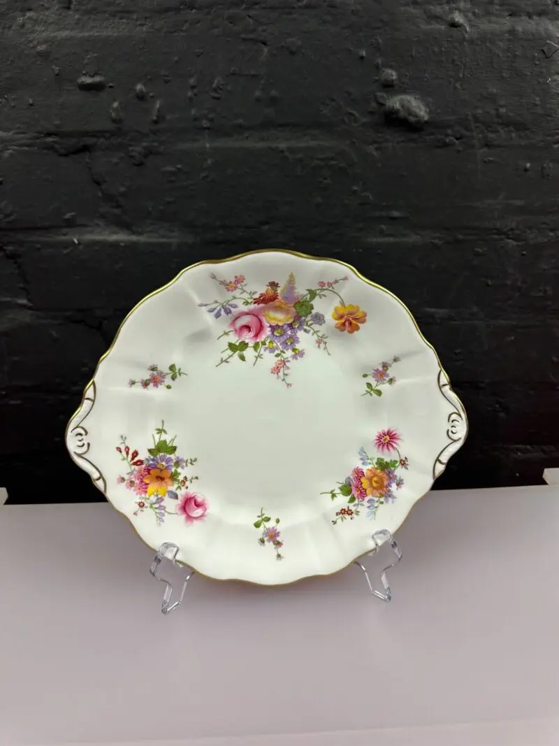 Royal Crown Derby Posies Eared Cake / Bread 25 cm Plate XXXVIII 1975 1st Quality