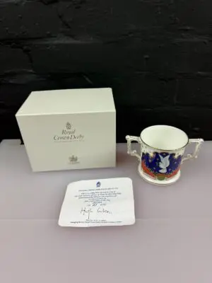 Royal Crown Derby The Spirit of Peace Dove VE Day 2 Handled Mug 3" High 37/350