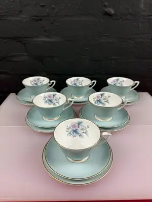 Royal Worcester Woodland Tea Trios Cups Saucer Side Plates Set of 6