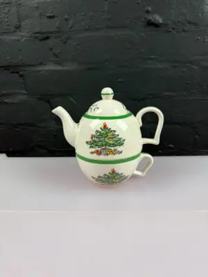 Spode Christmas Tree Stackable Tea For One Tea Pot and Cup Set