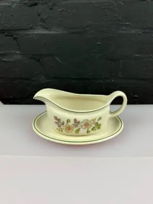 St Michael Marks & Spencer Autumn Leaves Gravy Boat Sauce Jug and Stand Set