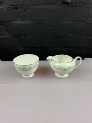 Wedgwood Westbury Milk / Cream Jug 3.25" and Footed Open Sugar Bowl Set