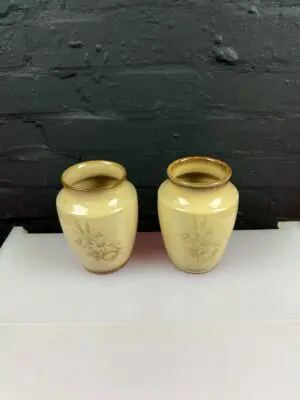 2 x Denby Memories / Images Flower Vases 17 cm High