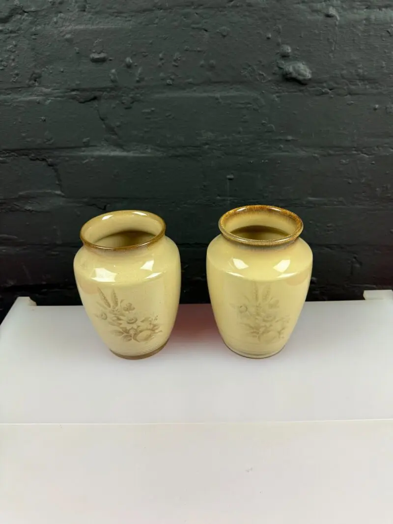2 x Denby Memories / Images Flower Vases 17 cm High