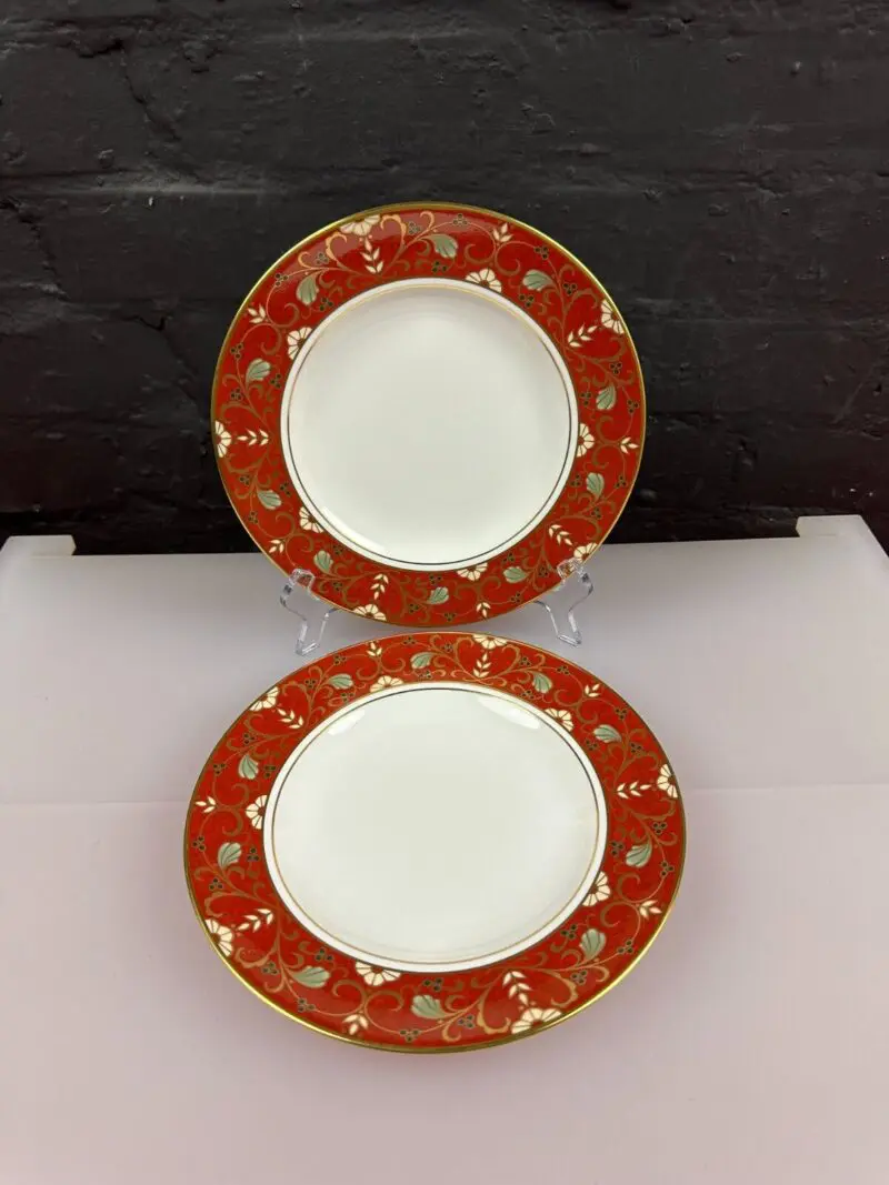 2 x Royal Crown Derby Cloisonne 1st Accent Salad Plates 22 cm 3 Sets Available