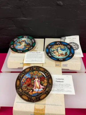 3 x Bradford Exchange Vintage Russian Seasons Collectors Plates Boxed with Certs