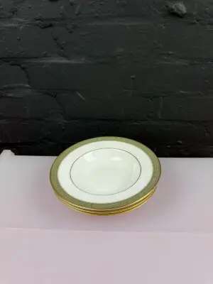 3 x Royal Doulton Belvedere H.5001 Rimmed Soup Bowls 8.25" Wide Set
