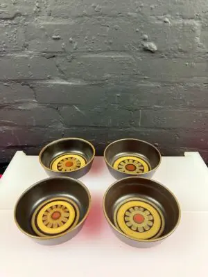 4 x Denby Arabesque Cereal / Soup Bowls 15 cm Wide Set