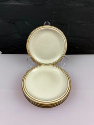 4 x Denby Unknown Pattern 1960's Tea / Side Plates 6.25" Wide Set