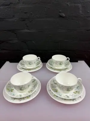 4 x Minton Spring Valley Tea Trios Cups Saucers and Side Plates 2 Sets Available