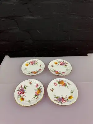 4 x Royal Crown Derby Posies Small Tea / Side Plates 5" Wide Set Red Stamps 1st