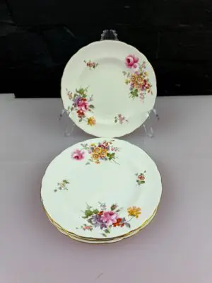 4 x Royal Crown Derby Posies Tea / Side Plates 16 cm Wide Set Smooth Edge