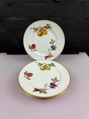 4 x Royal Worcester Evesham Gold Salad Plates 21.8 cm Wide Set