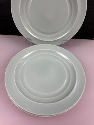 6 x Branksome China Graceline Dinner Plates Blue 10.25" Wide Set
