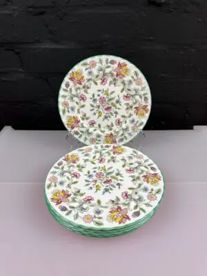 6 x Minton Haddon Hall Salad Plates 20 cm Wide Set