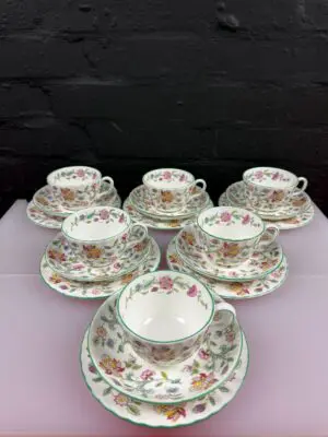 6 x Minton Haddon Hall Tea Trios Cups Saucers and Side Plates 2 Sets Available