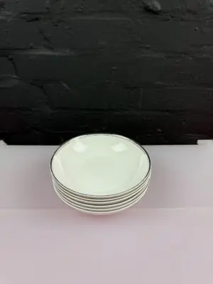 6 x Royal Doulton Platinum Concord H5048 Cereal Bowls 17.5 cm Wide Set
