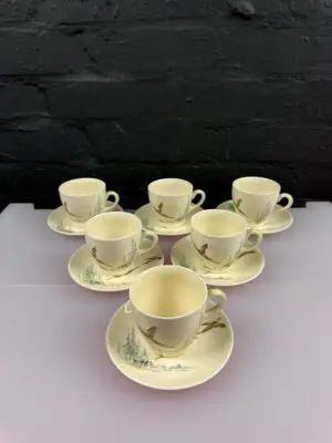 6 x Royal Doulton The Coppice D5803 Coffee Cups and Saucers Set