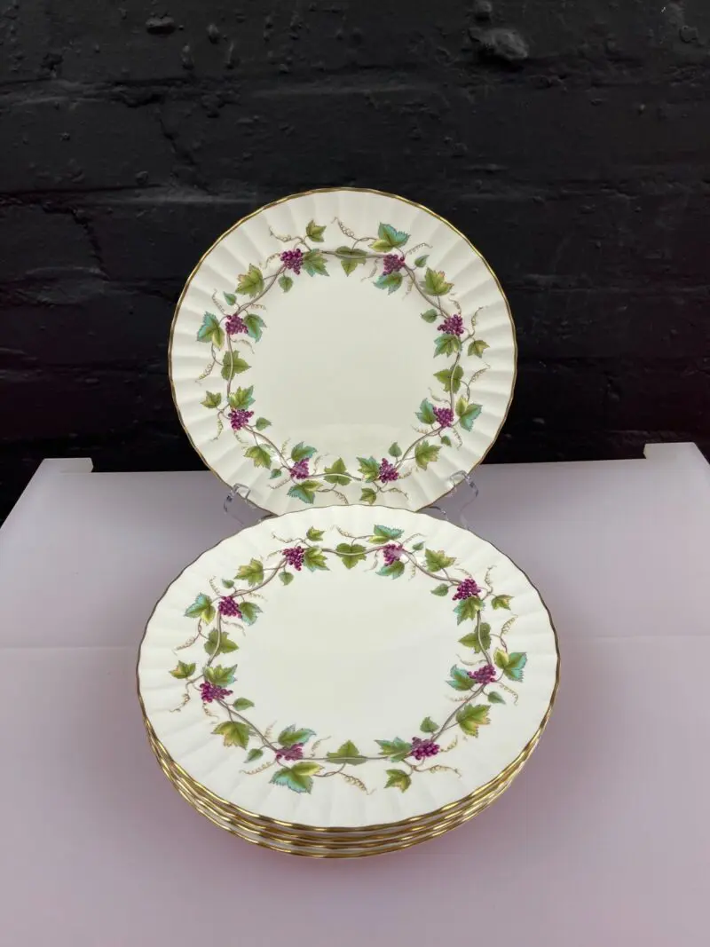 6 x Royal Worcester Bacchanal Dessert / Salad Plates 9.25" Wide Set
