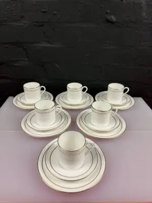 6 x Royal Worcester Contessa Coffee Trios Cups Saucers and Side Plates Set