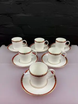 6 x Wedgwood Colorado Large Coffee Cups and Saucers Set