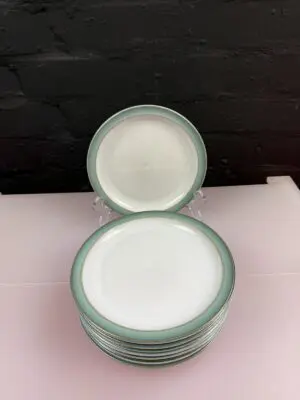 8 x Denby Regency Green Tea / Side Plates 6.75" Wide Set 2nd Quality