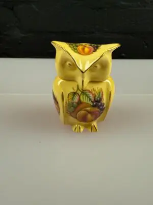 Aynsley Orchard Gold Owl 8 cm High Covered Lidded Trinket Pot