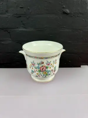 Coalport Ming Rose Large Handled Planter Plant Pot 18 cm Wide x 16 cm High