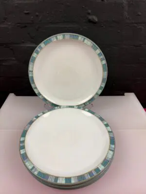 Denby Azure Coast Dinner Plates 10.5" Wide 1st Quality 2 Sets of 4 Available