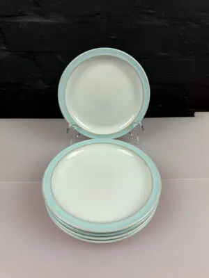 Denby Blue Linen Tea / Side Plates 17.5 cm Wide Set of 5