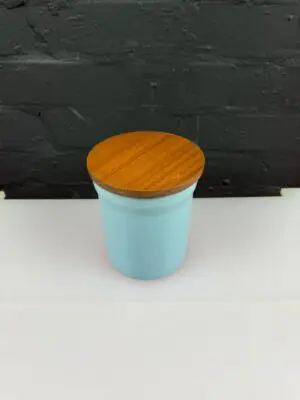Denby Colonial Blue Storage Jar 5.5" High With Wooden Lid