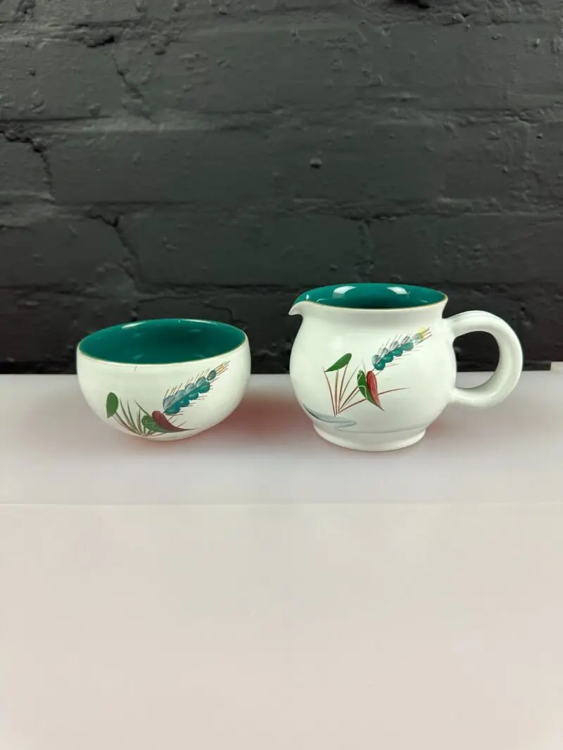 Denby Greenwheat Milk / Cream Jug 3.5" and Open Sugar Bowl 4 Sets Available