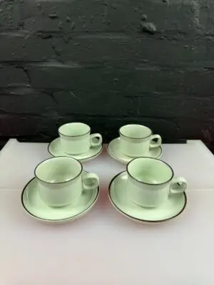 Denby Summit Tea Cups and Saucers Set of 4
