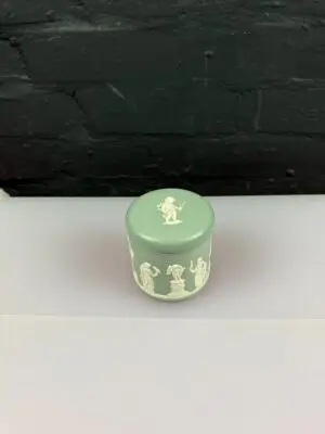 Dudson Hanley Jasper Ware Candy / Cigarette Jar Storage Pot 3.5" High Green