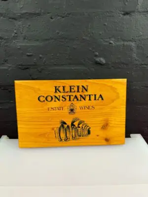 Klein Constantia Wines Wooden Rustic Wall Bar Decor 39 cm x 24.5 cm Advertising
