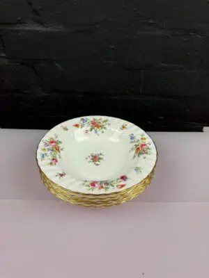 Minton Marlow Rimmed Soup Bowls 8" Wide Set of 5