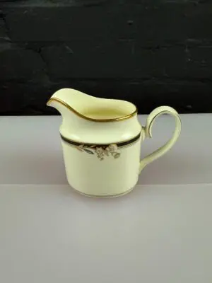 Minton Newbury Black & Gold Milk / Cream Jug 11 cm High