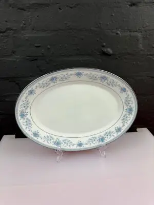 Noritake Blue Hill 2482 Oval Carving Serving Platter Plate 35.5 cm x 25.5 cm