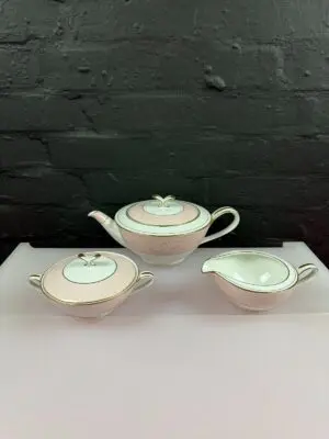 Noritake Stratford 5652 Tea Pot Milk / Cream Jug and Covered Sugar Bowl Set