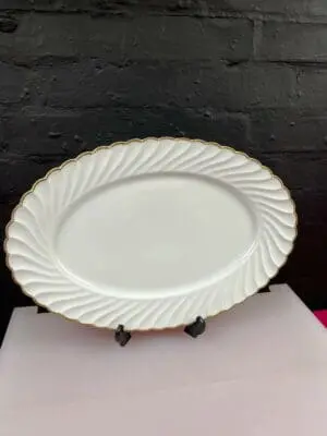 Nymphenburg Welle Ribbed Decor 1926 Oval Carving Platter Plate 18.75" Wide