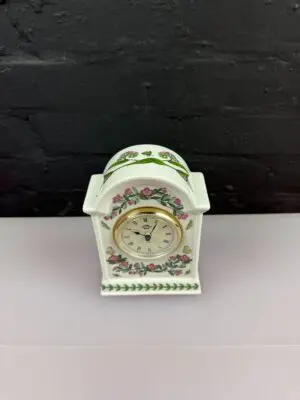 Portmeirion Botanic Garden Daisy Mantle Clock 6.5" High x 4.5" Tested Working