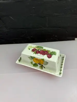 Portmeirion Pomona Rectangle Covered Butter Dish Wilmots Early Red